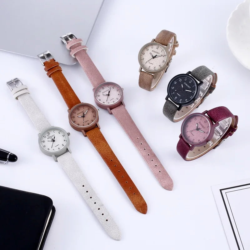 Top Brand Women Watches Fashion Simple Analog Quartz Watch for Women Leather Strap Casual Elegant Ladies Wrist Clock Reloj Mujer