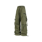 Men's sportswear pants are simple, versatile, retro and fashionable with large pleated pockets for outdoor work
