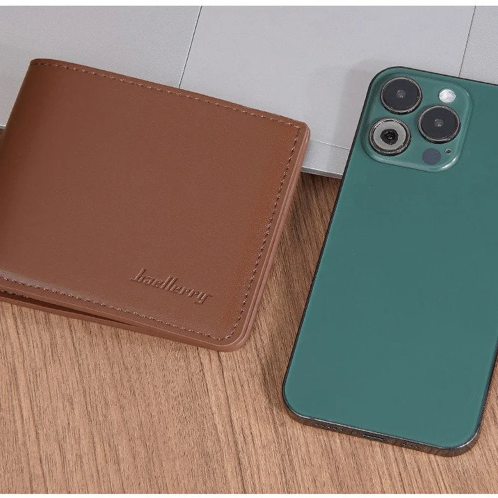 Men's PU Wallet, High - Quality Leather - Like, 6 Magnetic Slots + 1 Banknote Slot, Zipper Coin Pocket, ID Card Window