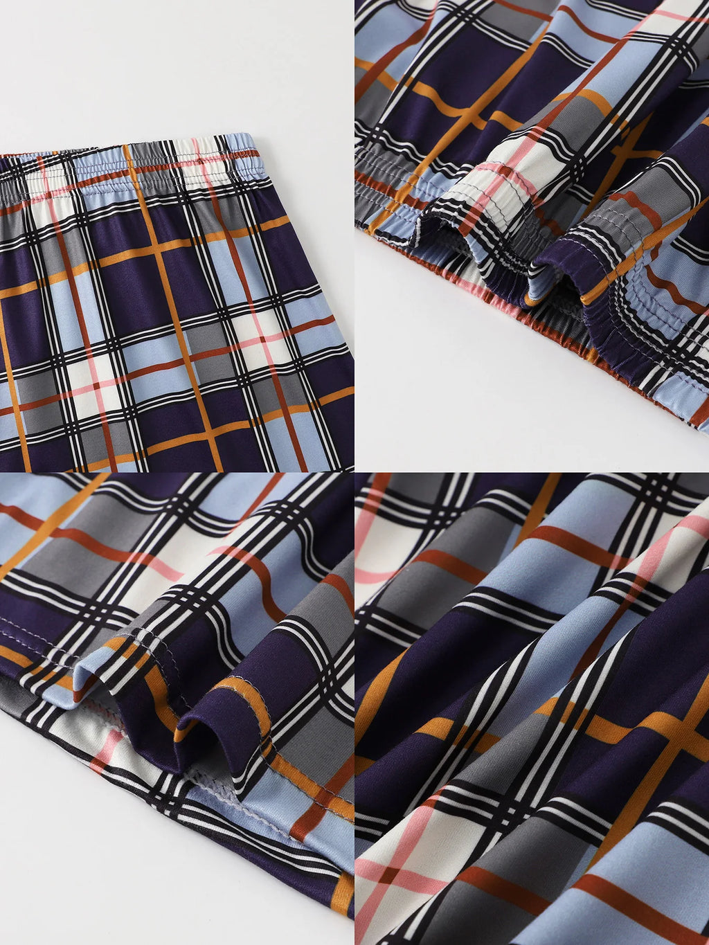 Men Panties Men's Polka Plaid Pants with Flat Corners Loose and Comfortable Skin Friendly Fat Pants Breathable Men Underpant