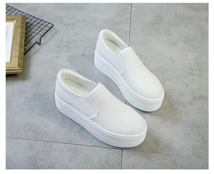 Women Flat Platform Canvas Shoes Flats Woman Casual Sneakers Girls Student Thick Soled Loafers Ladies Slip on tenis de mujer