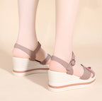 Women's Sandals Mix Color Wedges Heels Sandals Summer 2025 Shoes Woman Heeled Sandals Platform Summer Shoes Women Block Footwear