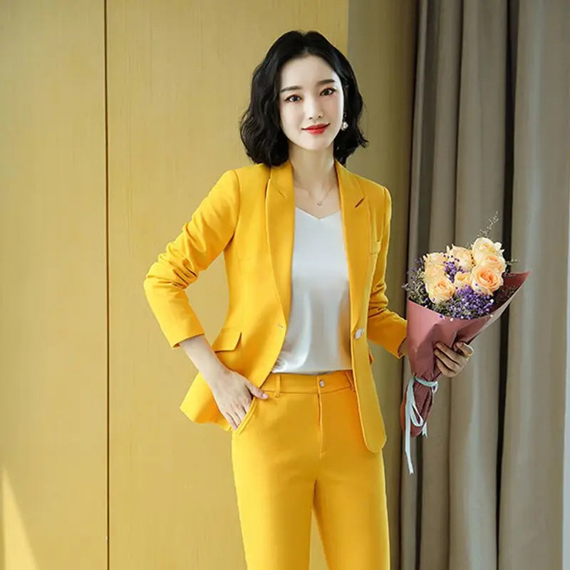 Pant 2 Piece Outfit 2025 Summer Womens Matching Sets Pants Elegant High Quality Blazer Suit Set Of Two Fashion Pieces For Women