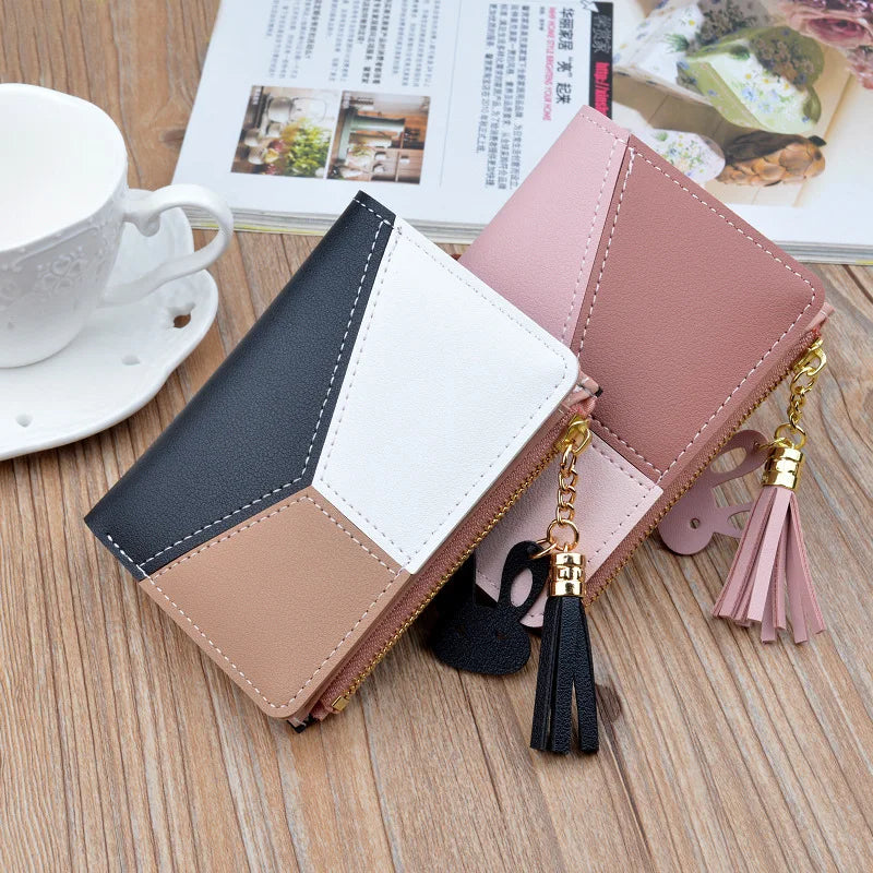 Fashion Wallets Coin Purse Lady Short Purses Portable Clutch Small Handbags Women Cards Holder PU Leather Foldable Money Bags