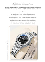 Fashion Couple Watches Men and Women Business Luxury Stainless Steel Quartz Wristwatch Waterproof Luminous Couple Watch Pair Set