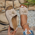 Women Slippers Elegant Low Platform Slippers Fashion Slides Sandals Women Casual Wedges Shoes Women Summer Soft Heels Sandals