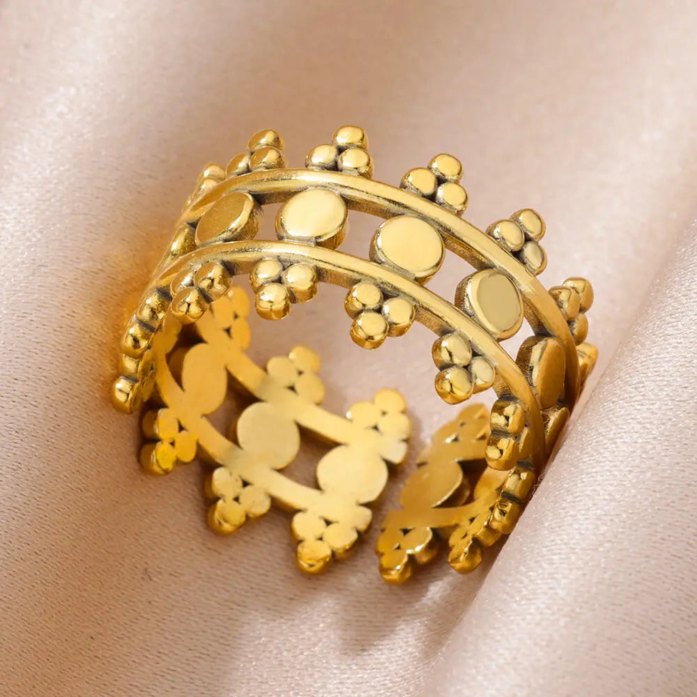 Stainless Steel Rings for Women Adjustable Ring 2024 New in Female Vintage Wedding Aesthetic Jewelry anillos mujer