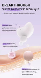 1PC Violet Cream To Powder Skin-friendly Skin Natural Face Long Lasting Oil-controlling Contouring Powder Cosmetics