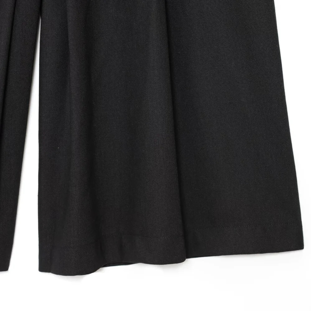 Women's Color Contrasting Stitch Collar Single breasted Straight Tank Top Long Fold Belt Bermuda Shorts Summer New Pants