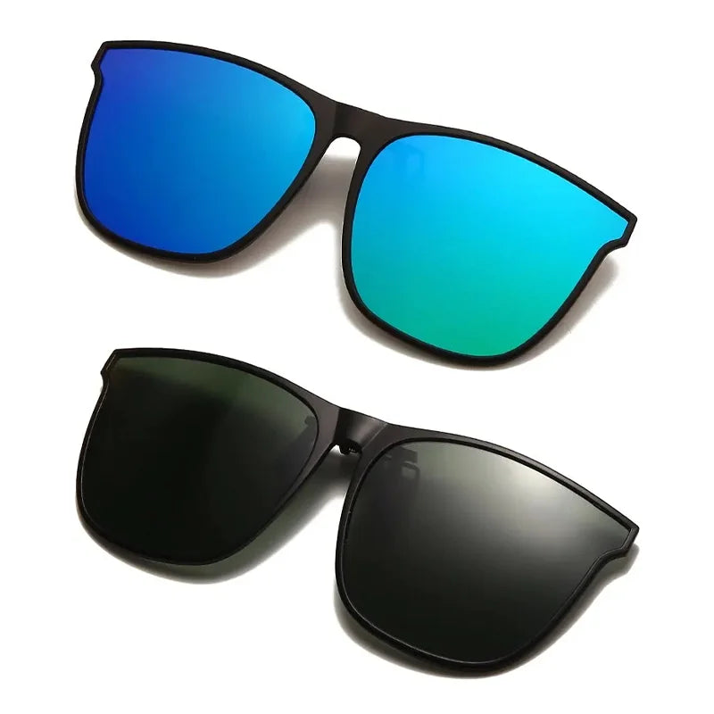 Polarized Clip On Sunglasses Men Photochromic Car Driver Goggles Night Vision Glasses Anti Glare Vintage Square Glasses