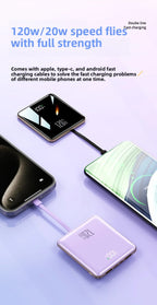 2025 New Power Bank20000mAh Ultra-thin, Compact, Portable, with Built-in Cable , Large Capacity, Super Fast Charging PowerBank
