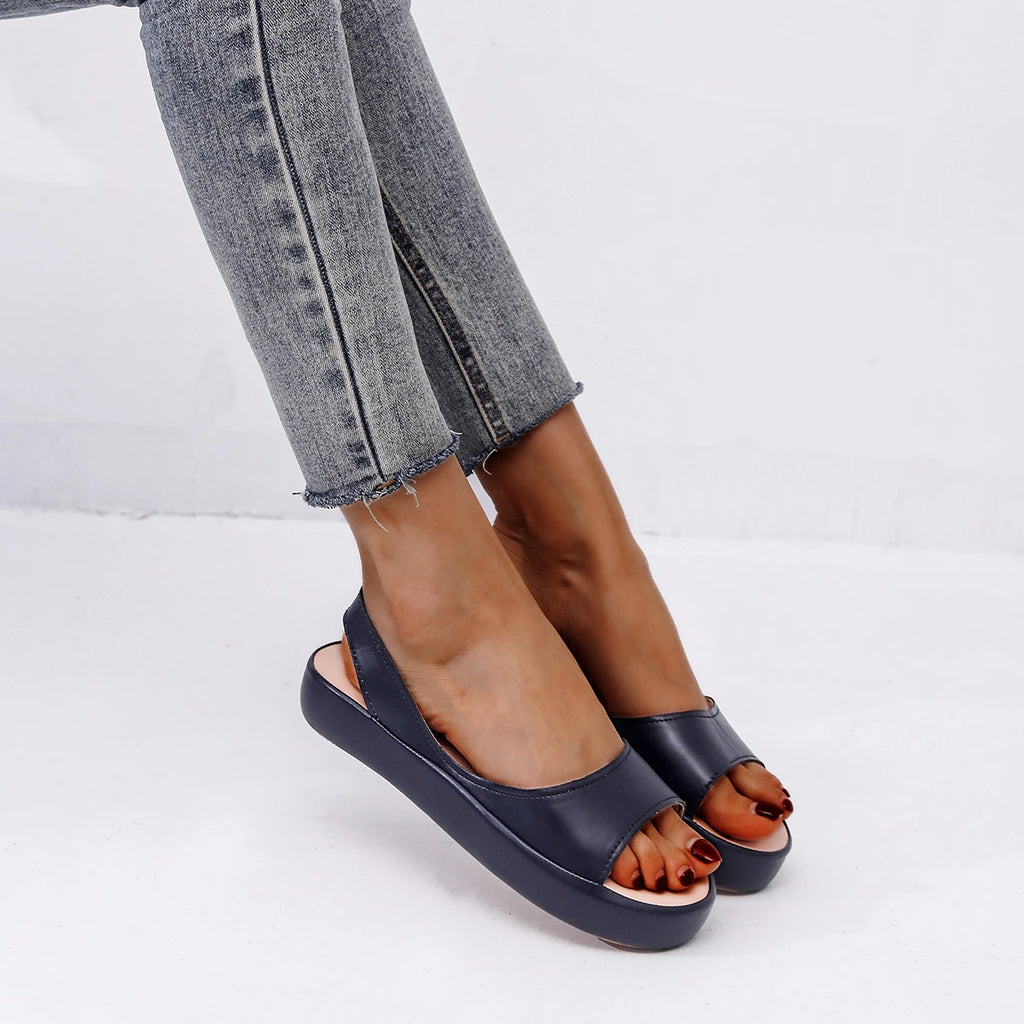 Women's Sandals Woman Peep Toe Sandals Female Elegant Flat Shoes 2024  Ballet Flats Plus Size 42 43 Shoes Woman Orange White