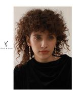 Yhpup Long Hanging Stainless Steel Chain Natural Pearl Drop Earrings Dangle Fashion Party Geometric Charm Temperament Jewelry