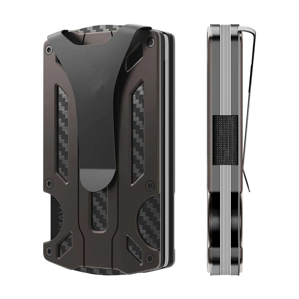 Mens Slim Wallet With Money Clip: Minimalist Anti theft Blocking Credit Card Holder Front Pocket Wallets