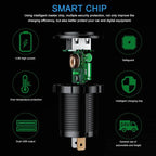 Quick Charge 3.0 Dual USB Fast Car Charger Socket Accessories Waterproof 12V/24V QC3.0 Power Outlet with Touch Switch&Led Light