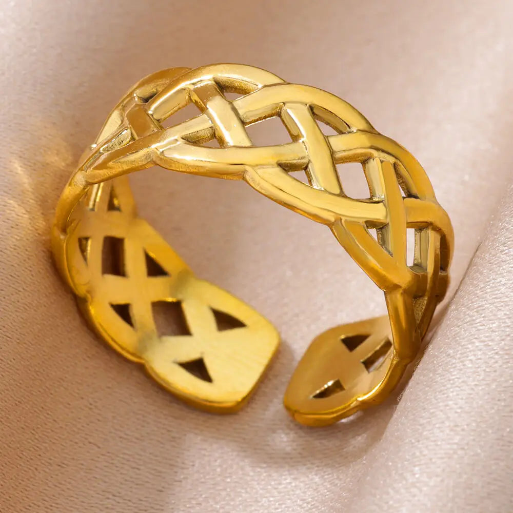 Stainless Steel Rings for Women Adjustable Ring 2024 New in Female Vintage Wedding Aesthetic Jewelry anillos mujer