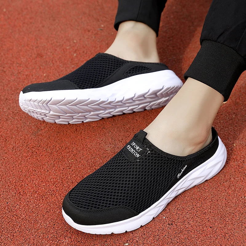 39-47 Men Half Slippers Anti-slip Men's Casual Shoes Lightweight Male Flat Slippers Breathable Fashion Slip on Flats Outdoor