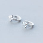 Modian Dazzling Hoop Earrings For Women Flower Cubic Zirconia Round Hoops Ear Fashion 925 Sterling Silver Fashion Jewelry Bijoux