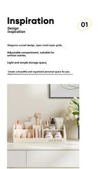 Cosmetics Storage Box Home Advanced Sense Dressing Table Desktop Capacity Multi-functional Skin Care Products Compartment Shelf
