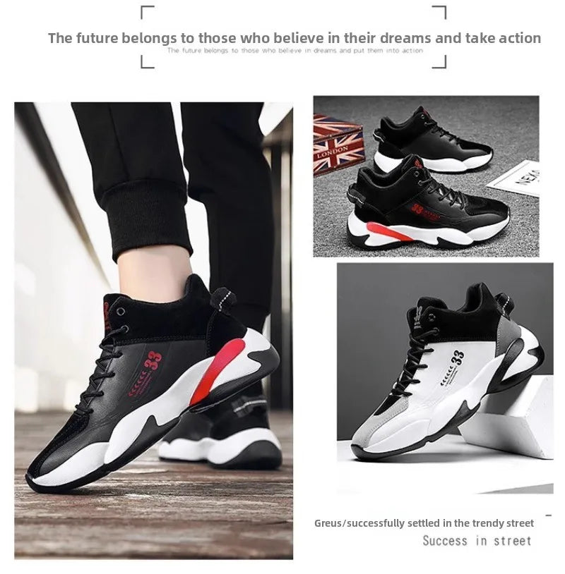 Shoes for Men Fashion High Quality Leather High-top Platform Mens Shoes Outdoor Tooling Comfort Leisure Ankle Boots Botas Hombre