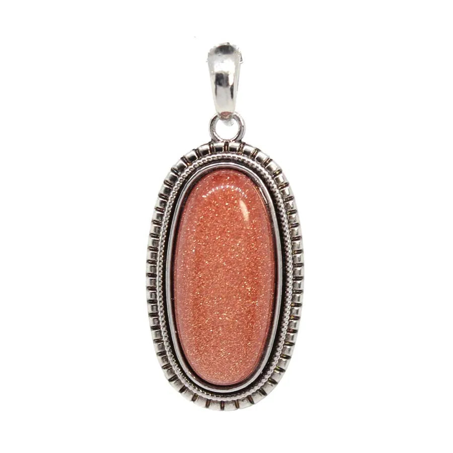 Natural Crystal Oval Stone Pendants For Women Necklace DIY Amethyst Rose Quartz Lapis Lazuli Gemstone Pendant Jewelry No Chain