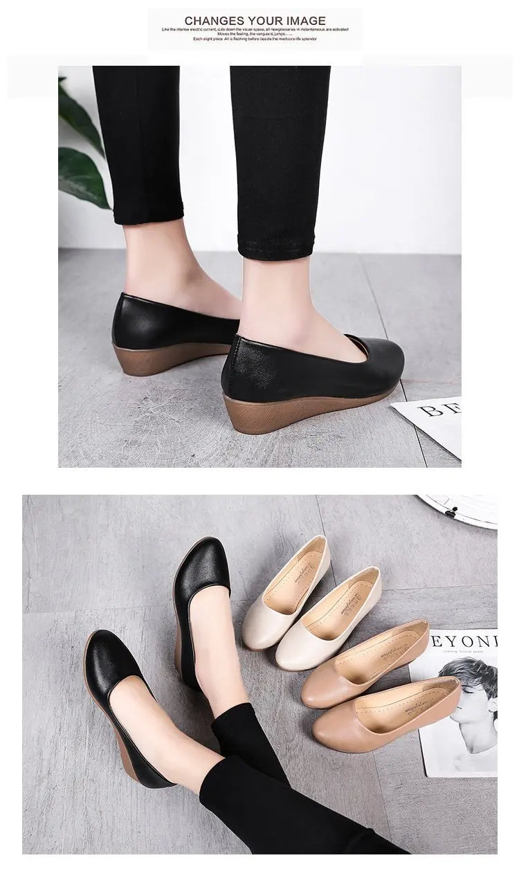 spring autumn Woman Flats High Quality Fashion Women Shoes Round Toe non Slip shoes Rubber Ballet Plus Size Cozy footwear ﻿