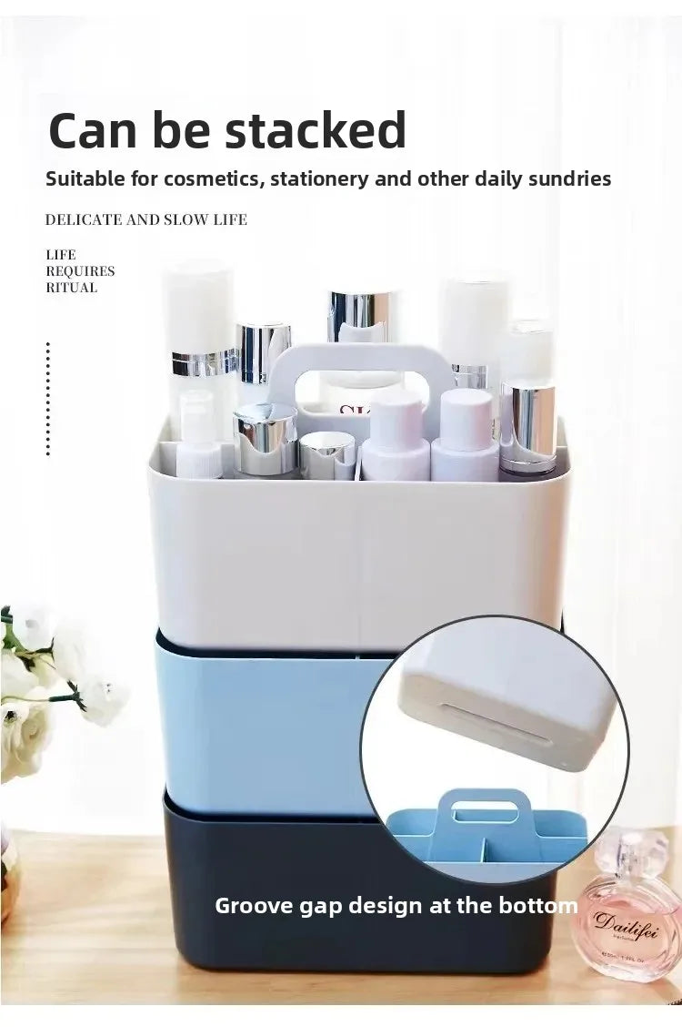 Cosmetics storage box Large capacity household dust dresser Skin care product rack Cosmetic case Desktop finishing box