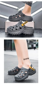 Men's Sandals, Lightweight Summer Outdoor Thick-soled Height-increasing Hollowed-out and Breathable Niche Slippers