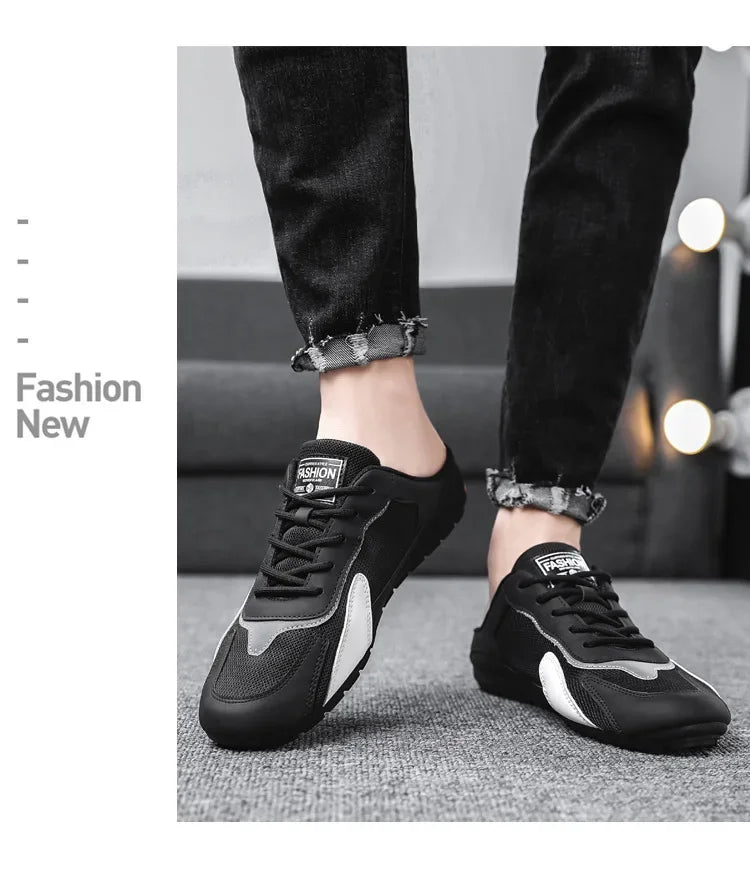 Men Slippers Trend Baotou Shoes for Men Summer Breathable Casual Shoe Vulcanized Flats Male Sneakers Half Slip-on Shoes