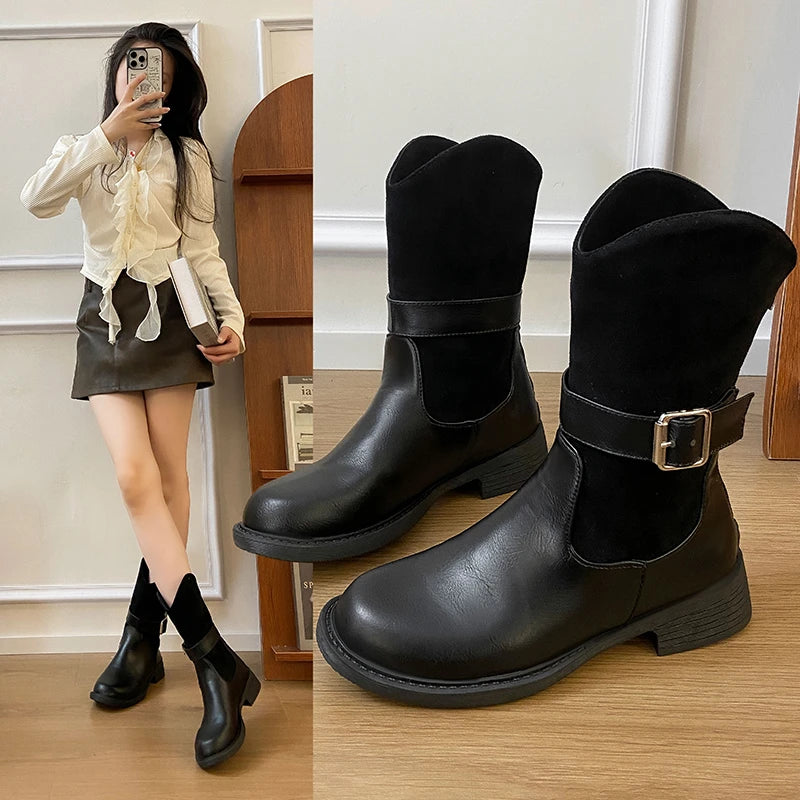 2026 New High Heels Women Boots Winter Punk Gothic Women’s Boots Fashion Elegant Retro Pumps Designer Woman Boots Fashion 42