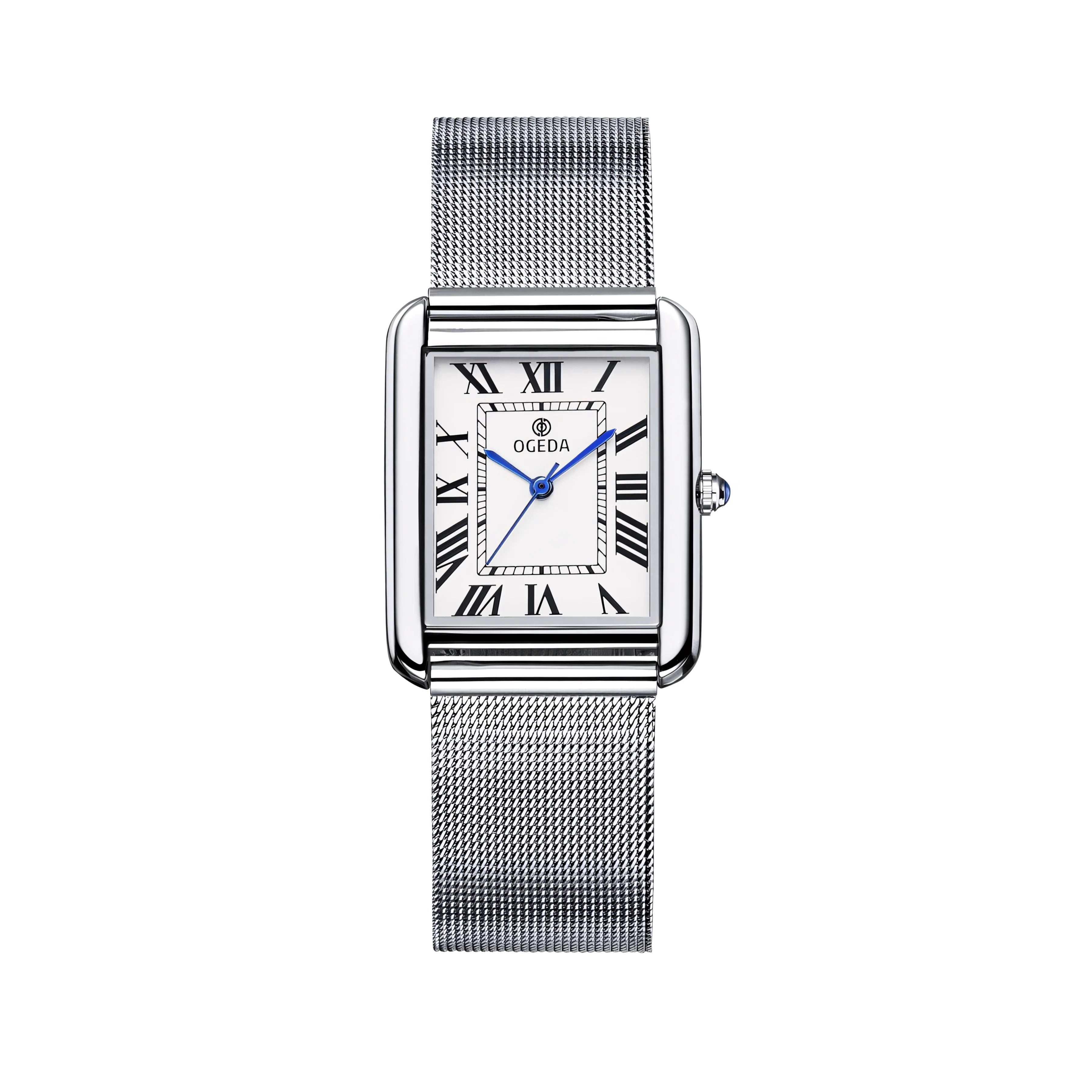 OGEDA Waterproof Couple Watches Casual Fashion Quartz Stainless Steel Leather Strap Square Dial Men's And Women's Lover Watch