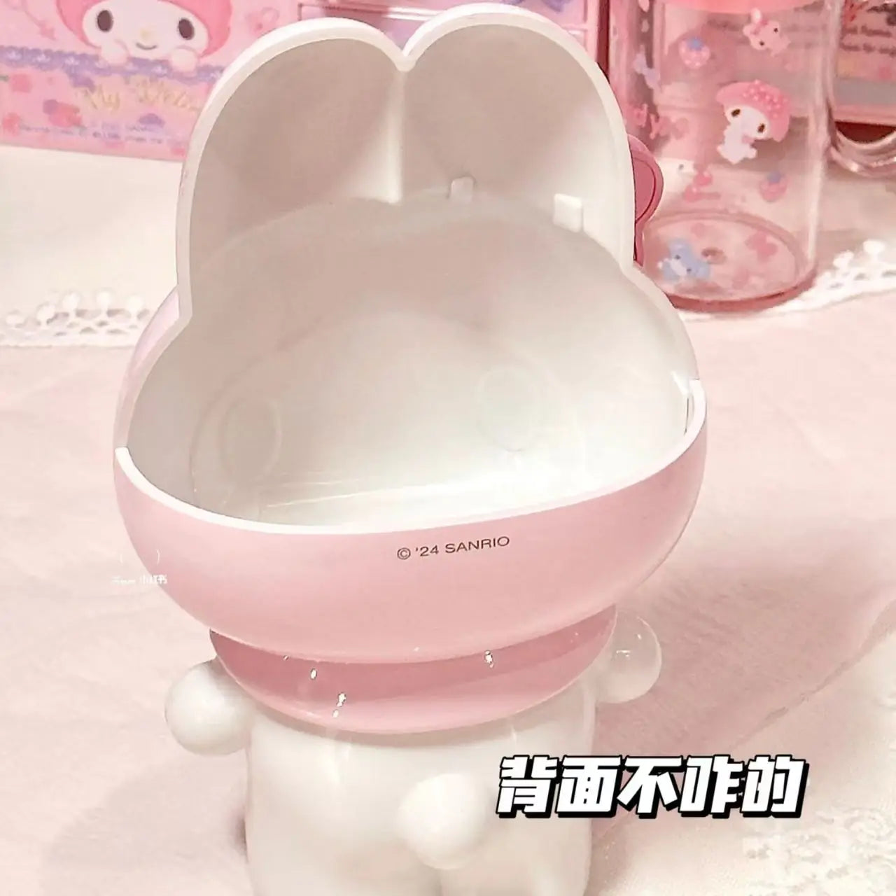 Cute My Melody Cosmetics Storage Can Cute Pink Brush Container Aesthetic Desktop Display for Makeup Lovers