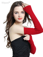 Autumn Winter 40 50 60CM Women's Wool Arm Warmers Knitted Woolen Arm Sleeve Solid Fine Long Knitted Fingerless Gloves Wholesale