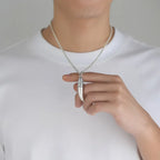 Creative 925 Silver Ethnic Style glossy Necklace Keel chains Banquet faceted wolf tooth Pendant for Men's Retro Jewelry