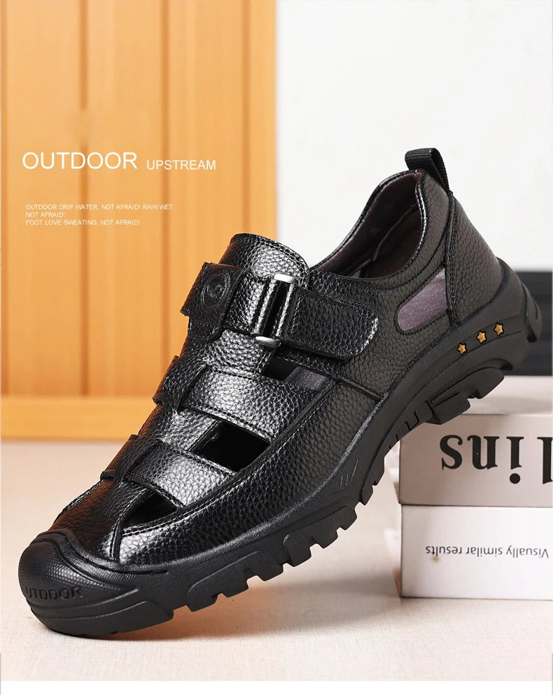 Man’s Sandals breathable comfort summer slippers beach Muller outdoor anti slip shoes youth casual fashion Hollow shoes