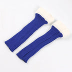 Winter Christmas Ladies Warm Ribbed Knit Leg Warmers Womens LegWarmers Polar Fleece Neon Colored Boot Cuffs for Festive Occasion
