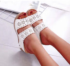 Sandals Shoes Women Summer Platform Shoes Woman Slip On Walking Shoes Wedge Women's Sandals Retro Woman Slippers Female Footwear