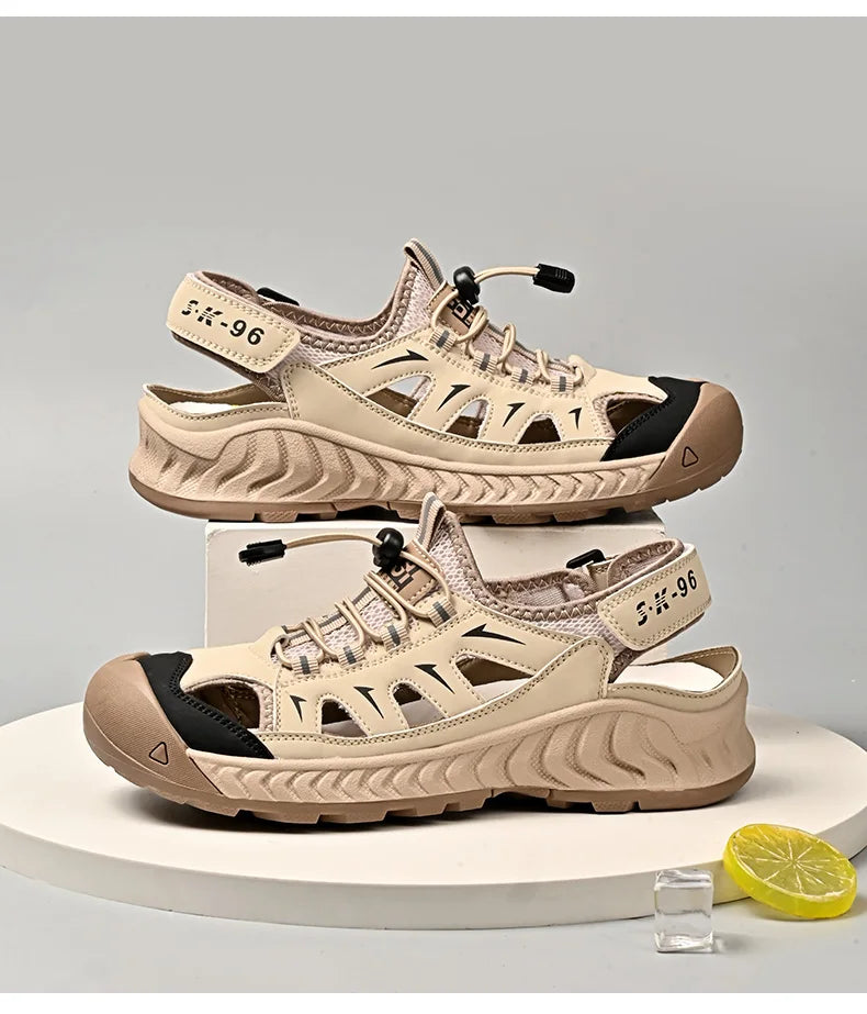 Mens Sandals Hot Sale Summer Outdoor Non-slip Beach Shoes Anti-collision Rubber Wading Shoes Fashion Breathable Male Sneakers