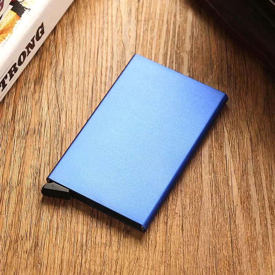 Thin Slim Smart Wallet for Men Women Wallets Pop Up Minimalist Small Rfid Credit Card Holder Metal Purse Mini Wallets for Men