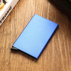 Thin Slim Smart Wallet for Men Women Wallets Pop Up Minimalist Small Rfid Credit Card Holder Metal Purse Mini Wallets for Men