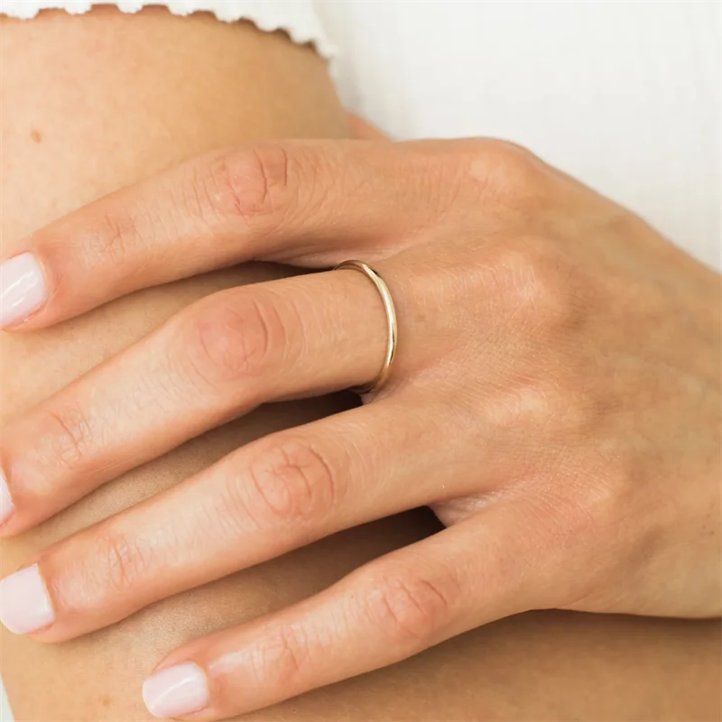 14K gold filled Essential Stacking Ring 1.5MM Thickness Knuckle Ring Boho Gold Jewelry Minimalism Stacking Boho Ring for Women