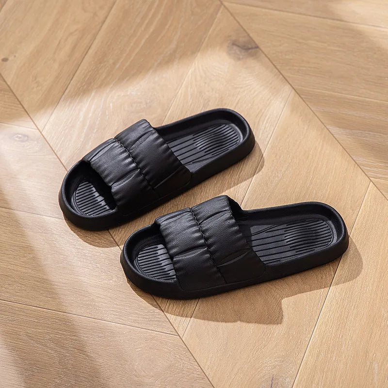 Women's Summer Slippers - Non-Slip Bathroom Sandals for Indoor/Outdoor, Soft Sole Cute House Slides for Couples & Men