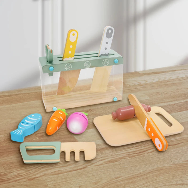 wooden Kitchen toy wooden tableware Food Sets toy  role play Educational Cosplay preschool gifts for kids Kitchen Accessories