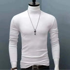 Men's Original Shirts Fall/Winter T-Shirt Fashionable Inner Wear for Men Slim Fit Turtleneck Shirt Solid Black Long Sleeve Shirt
