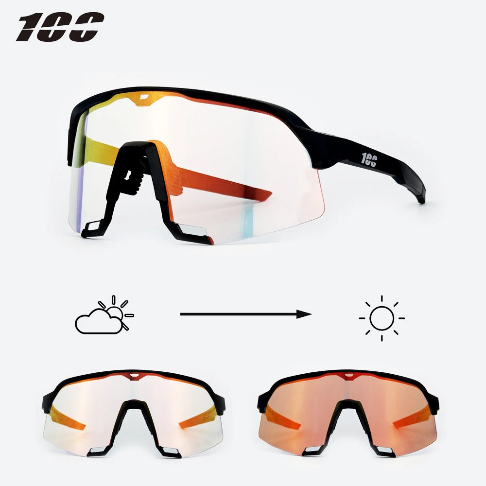 100 Cycling Sunglasses UV400 TR90 Sports Bicycle Glasses MTB Mountain Bike Fishing Hiking Riding Eyewear for Men Women sport