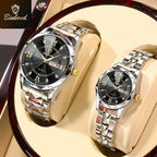 BINBOND 2pcs/Set Couple Watches 30M Waterproof Fashion Diamond Valentine Day Gift Stainless Steel Watch Men Women Quartz Watch