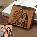 Engraved Photo Wallets for Husband, Dad, Boyfriend, Son - Customized Birthday, Father's Day Gifts for Men Personalized Wallets