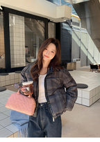 2025 New Korean Winter Women Down Cotton Jacket Parkas Short Cotton Padded Turn Down Collar Ladies Quilted Outerwear