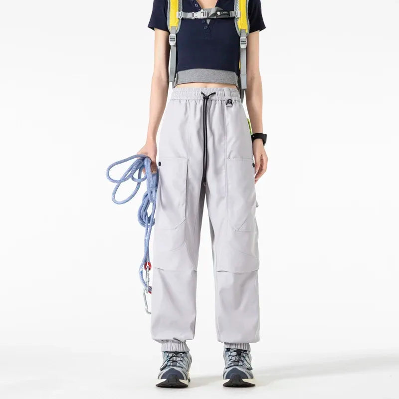 Men's outfit pants are versatile, trendy, loose, straight-leg outdoor work pants and trendy brand tight-fitting windbreakers