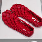 Women Sandals Luxury Brand Designer Flat Sandals for Women Fashion Woven Hollow Loafers Summer 2025 Comfort Beach Casual Shoes